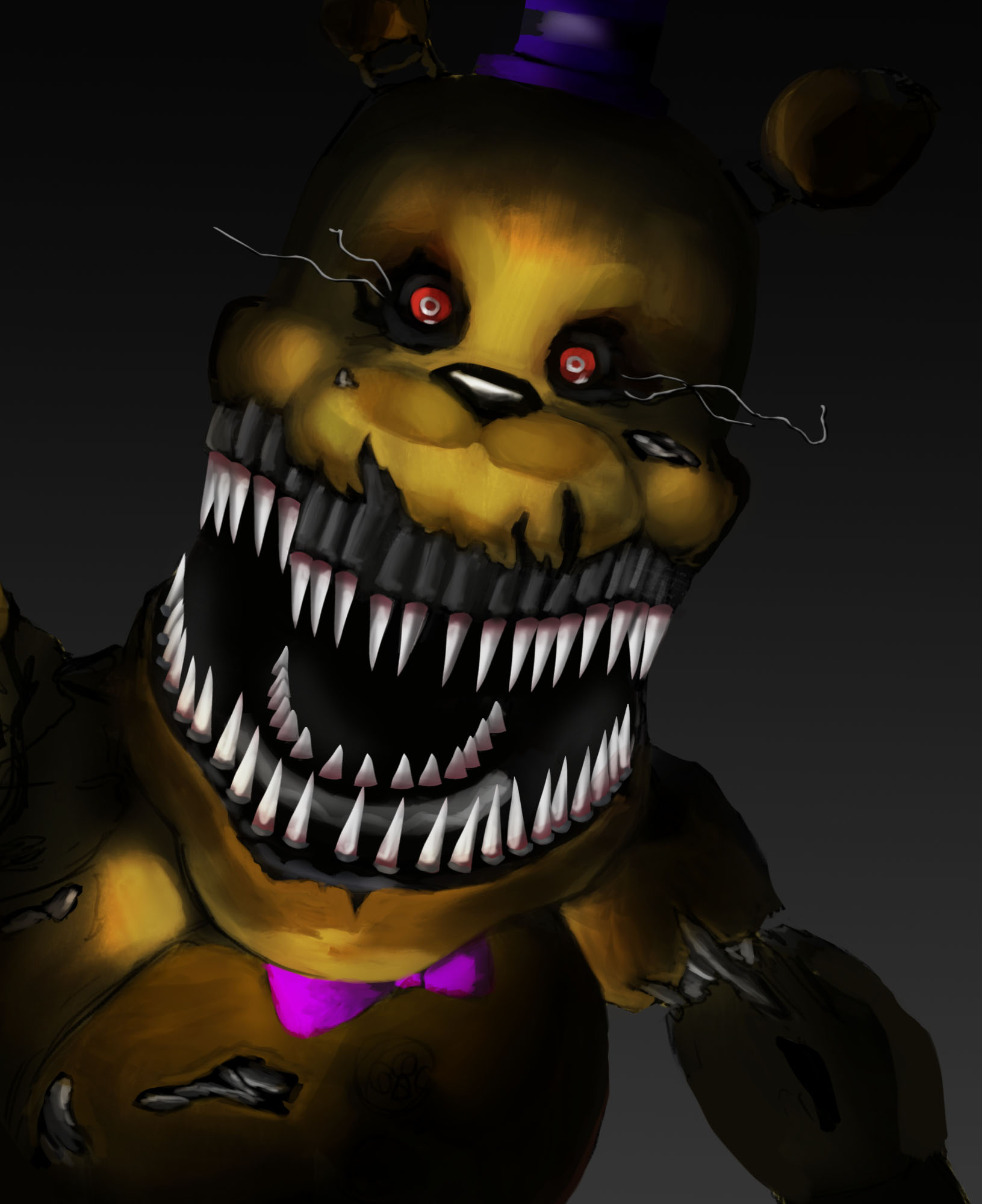 Fnaf Desenho - NIGTHMARE CHICA