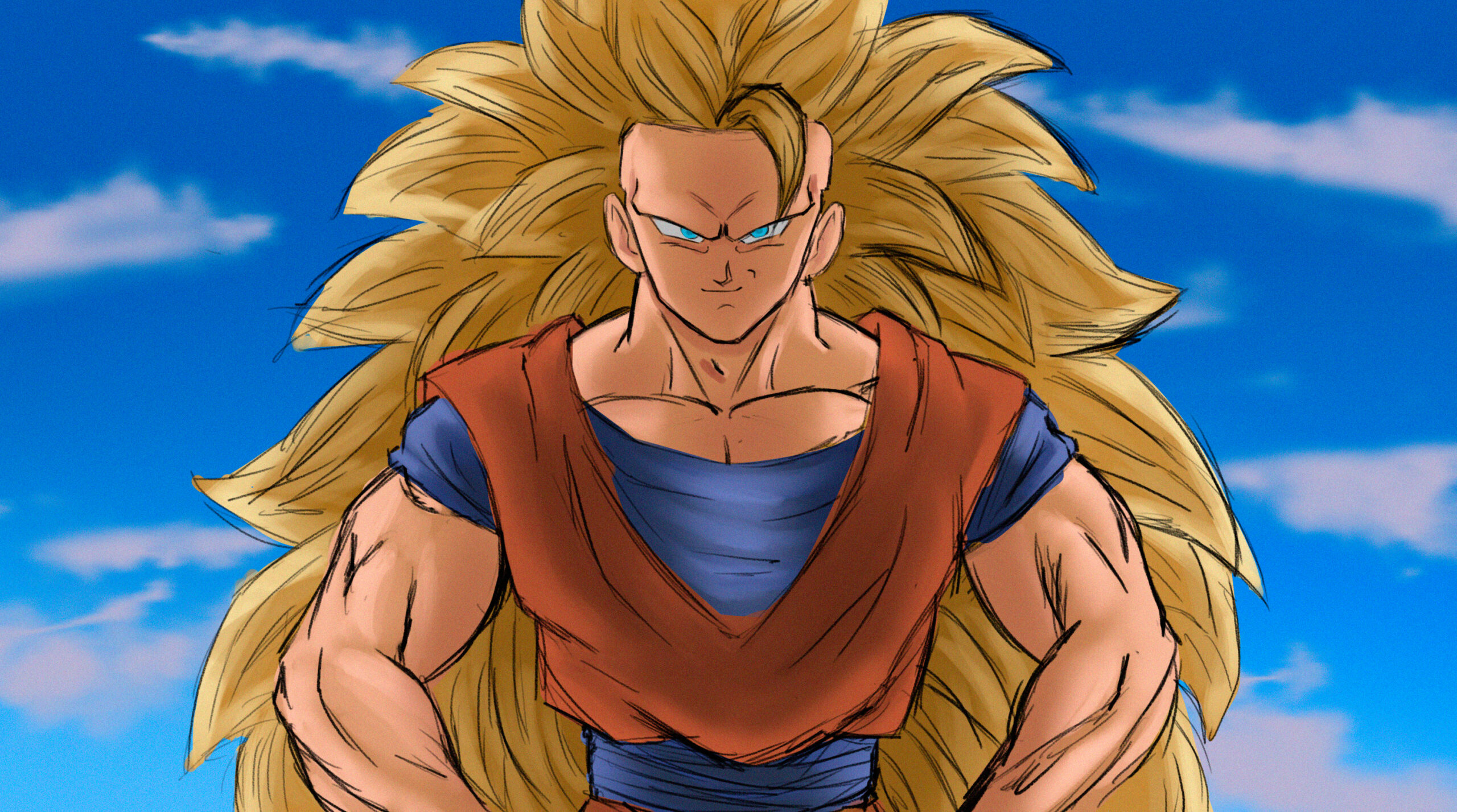 Desenho goku ssj 3  Goku, Goku desenho, Desenhos